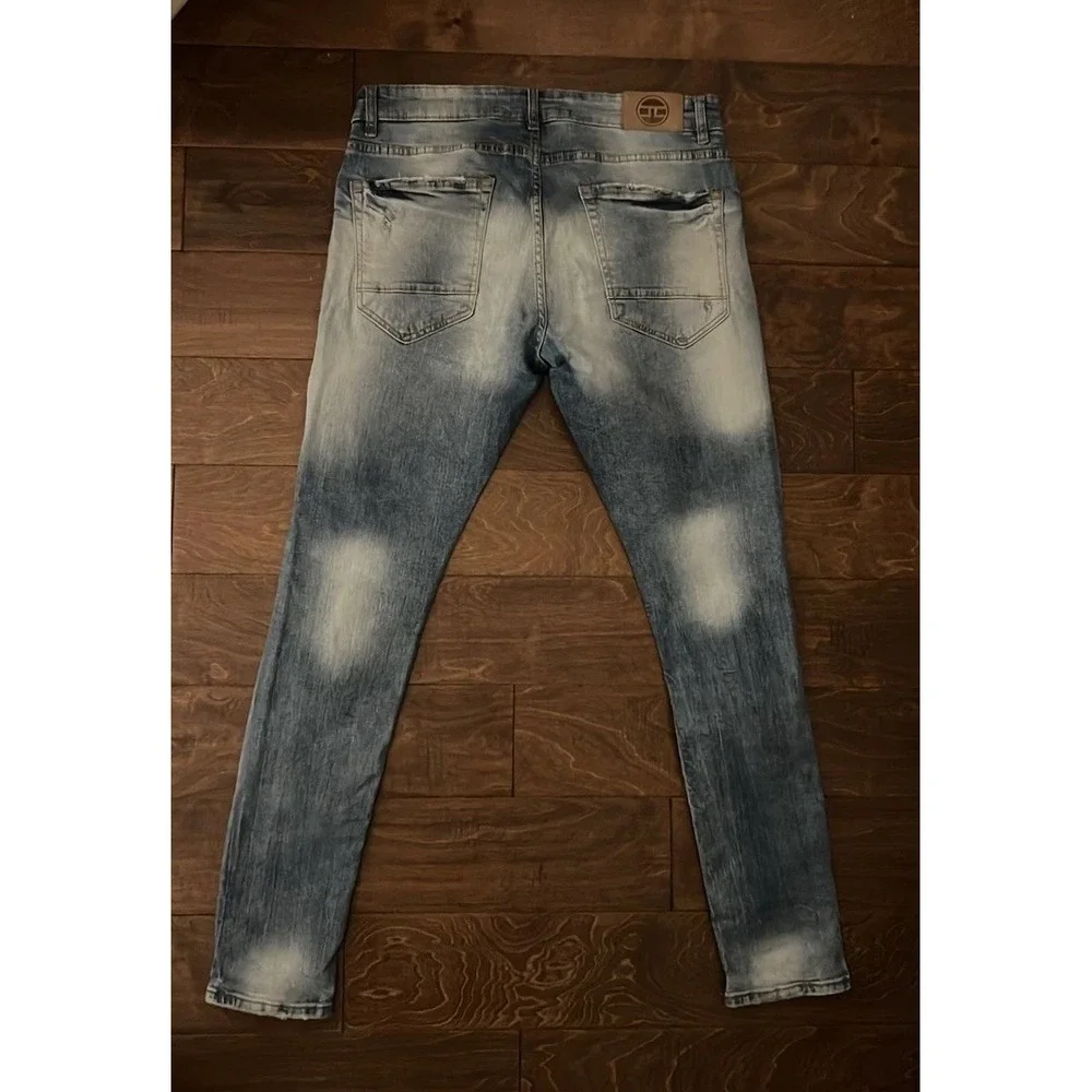 Jordan Craig Legacy Edition Mens Slim Fit Distressed Blue Jeans